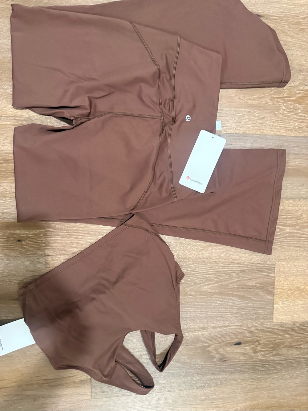 lululemon athletica Brown Two-Piece Legging and Sports Bra Set